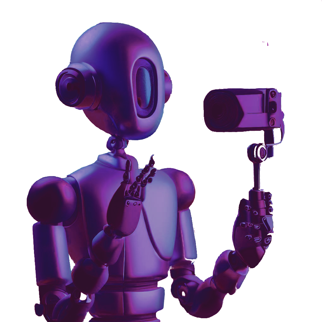 Robot Selfie tyč fialový